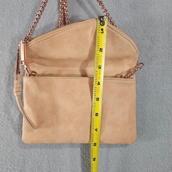 Free People Bag Pink Foldover Twin City Vegan Crossbody 8" Chain Powder Pink - Picture 4 of 11